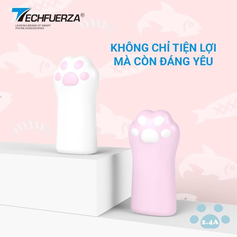[Chính hãng BH1:1] ✅Sạc Dự Phòng 10400maAh KT010 TECHFUERZA Tay Mèo Mini SẠC NHANH 2.4A | BigBuy360 - bigbuy360.vn