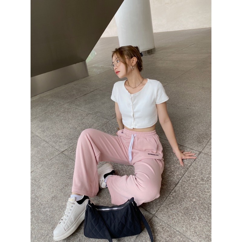 Áo croptop gài nút tay ngắn Ivy Top