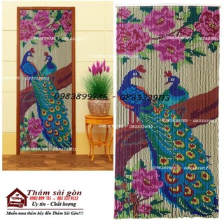 Màn hạt nhựa con công 06, rèm hạt nhựa, mành hạt nhựa.