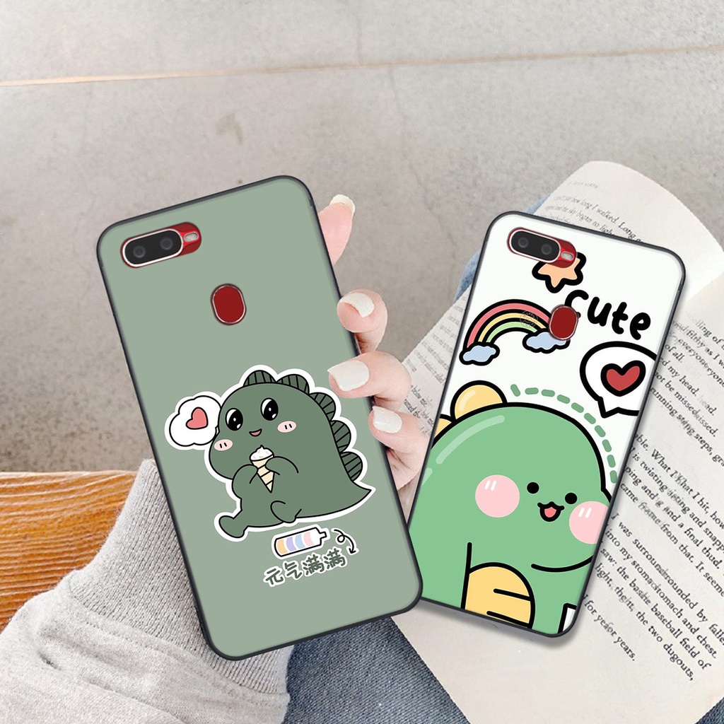Ốp lưng Oppo A5S - A7 - F9  in hình khủng long cute