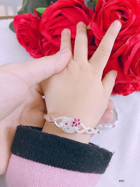VÒNGTAY MÈO KITTY THJ BẠC TA CHO BÉ - THJ SILVER