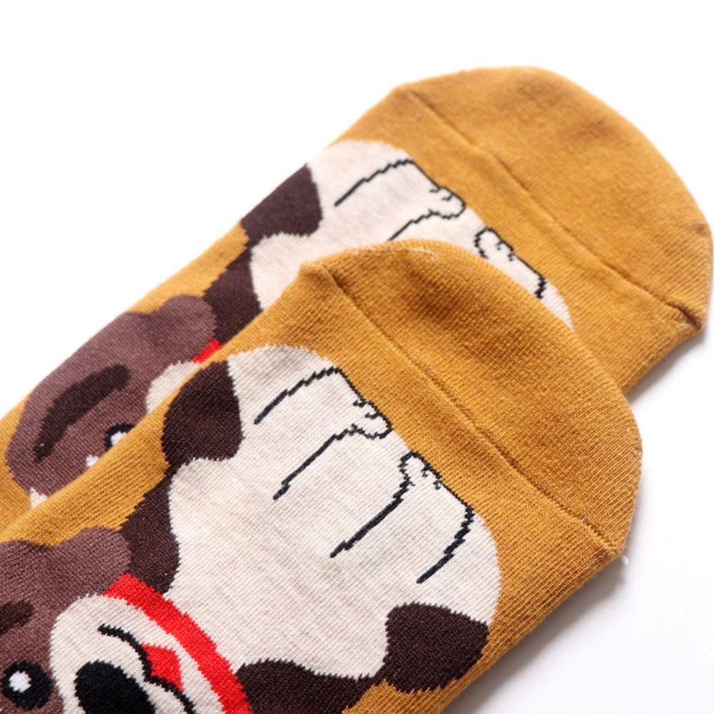 Vớ Cotton Cổ Cao Đến Mắt Cá Chân In Họa Tiết Nghệ Thuật Vui Nhộn Cho Nữ