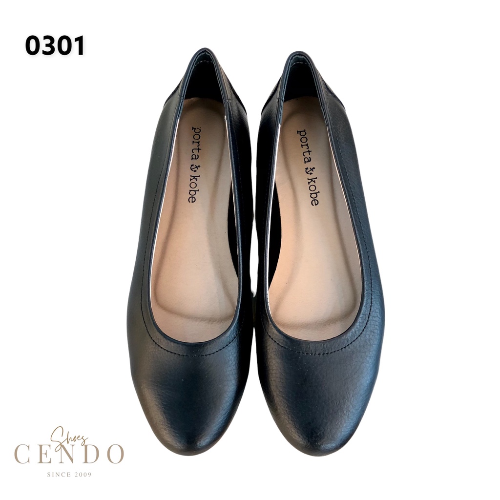 Giày bệt mũi tròn da thật Porta Kobe