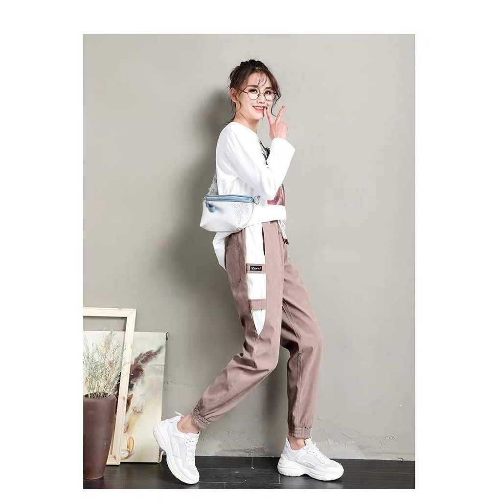 Quần jogger unisex phối viền chất liệu kaki siêu mềm CA009 | BigBuy360 - bigbuy360.vn