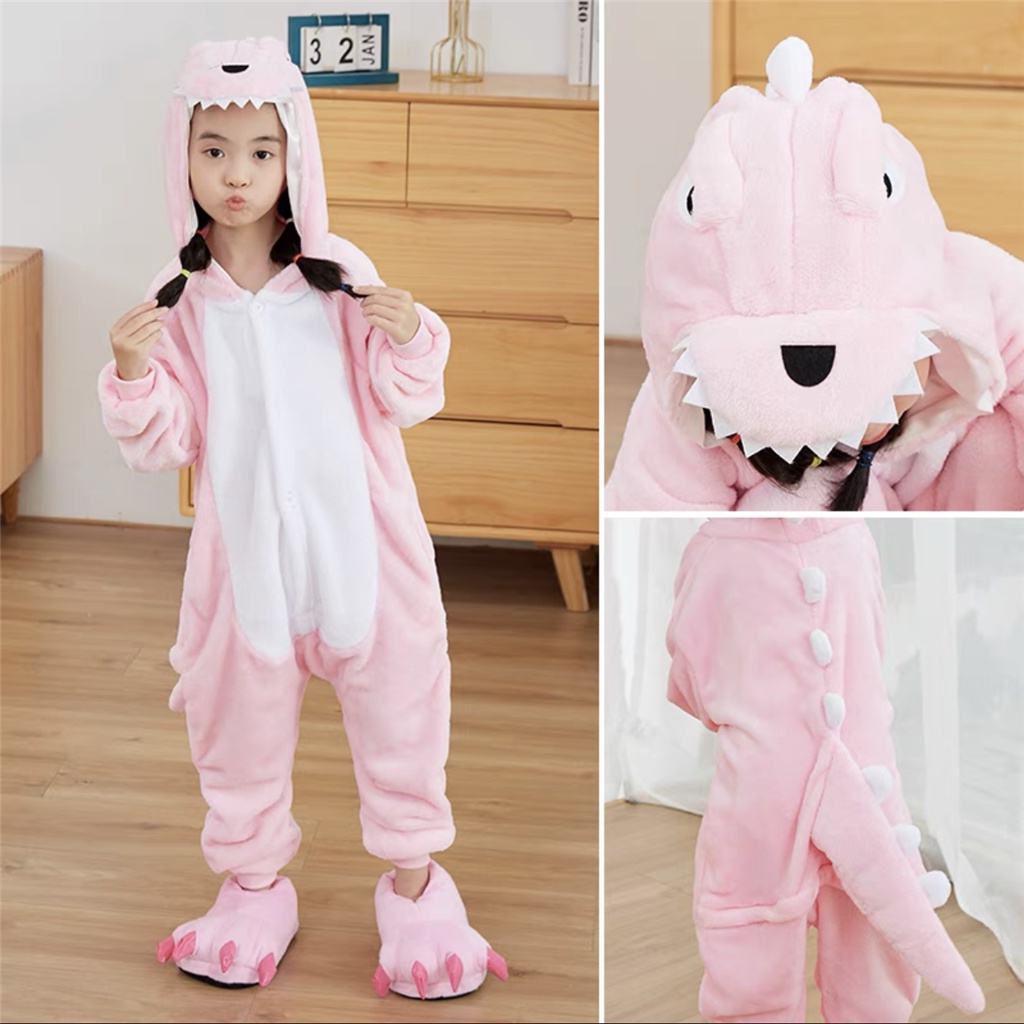 Bộ Đồ Ngủ Liền Thân Hóa Trang Người Nhện/Khủng Long Cho Bé Trai/Gái