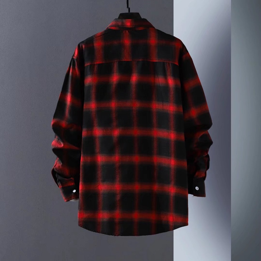 Korean Style Fashion Long Sleeve Checkered Shirt For Men