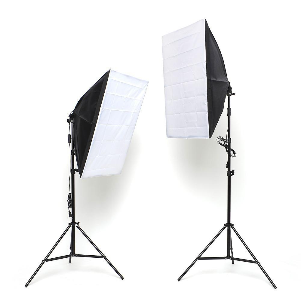 Bộ Đèn Studio Chụp Ảnh Mẫu, Livestream, Quay Phim Chuyên Nghiệp Softbox 50*70cm Chân 2m (chưa kèm bóng)