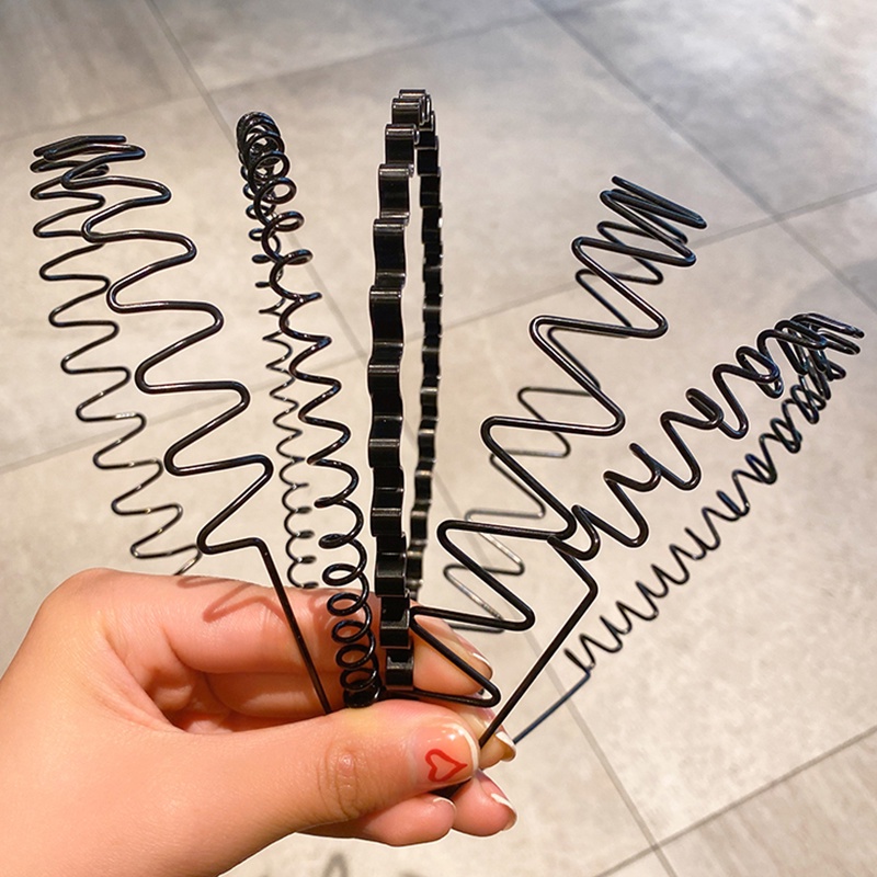 Băng Đô Dạng Xoắn Ốc Màu Đen Đơn Giản Chống Trượt Thời Trang Unisex