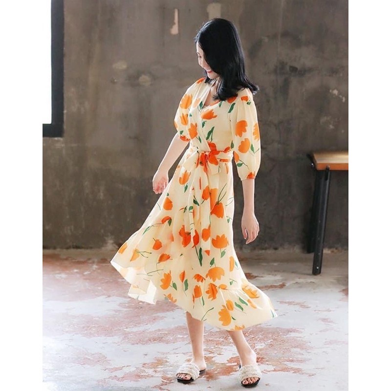 Đầm đôi thiết kế Set Cam Sữa 🍊 Có size Mẹ và Bé