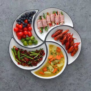 Bố đĩa sứ mặt trăng 5 đĩa