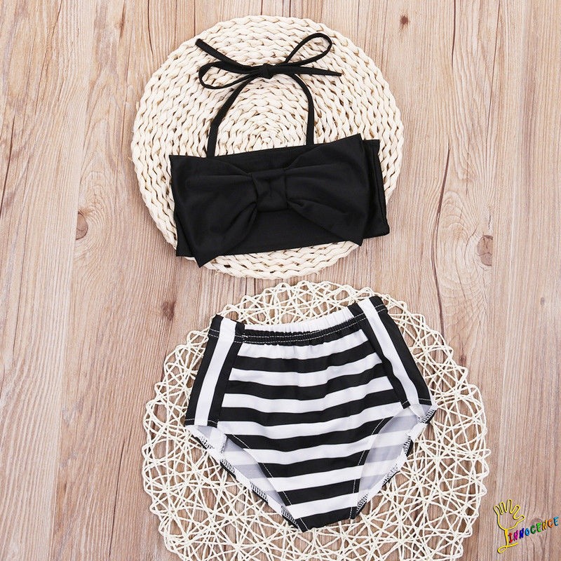 ❤XZQ-2-7Year Baby Kids Girls Bikini Set Swimwear Striped Swimming Bathing Suit Swimsuit