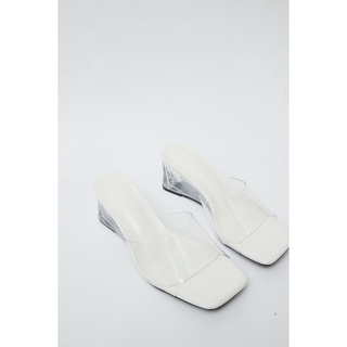 68921 - CAO GÓT ZOE CLEAR STRAP WEDGE MULES WHITE