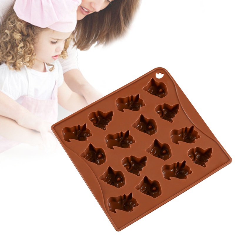 Khuôn Silicone 16 Lỗ Hình Mèo 3D Làm Bánh / Sô Cô La / Kẹo Ngọt Cho Bé