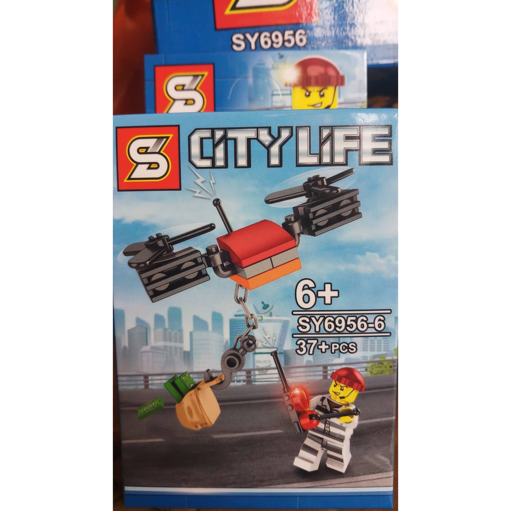 Đồ chơi lắp ráp non lego city minifigures người cây xe bán kem, trượt tuyết, lính cứu hỏa, thợ lặn SY6956 trọn bộ 8 hộp.