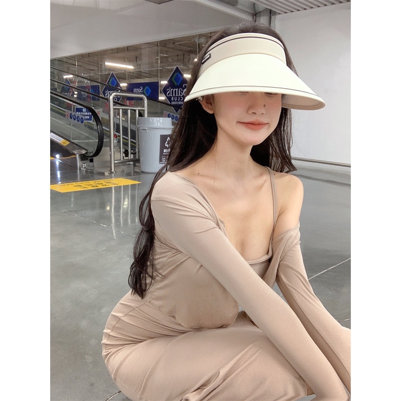 Áo Sơ Mi Tay Dài Chống Nắng + Đầm Hai Dây Lưng Cao Xẻ Tà Thời Trang Cho Nữ