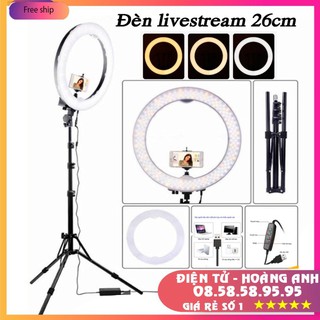 Đèn livestream size 26cm kèm chân 2m, 1 kẹp điện thoại,chụp ảnh, make up, phun xăm live stream TikTok