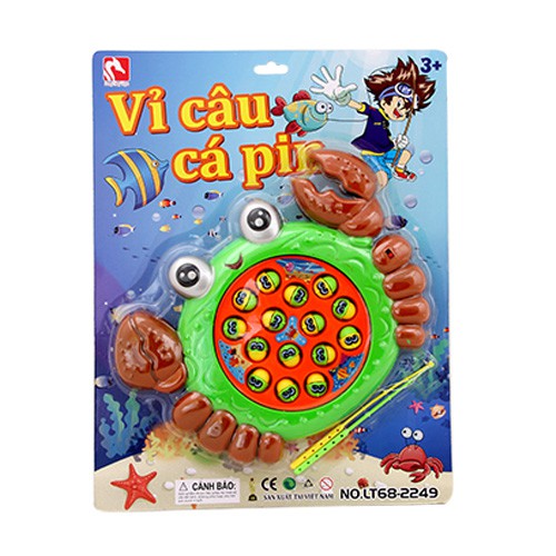 Vỉ đồ chơi câu cá 15 cá hình cá tặng kèm pin cho bé