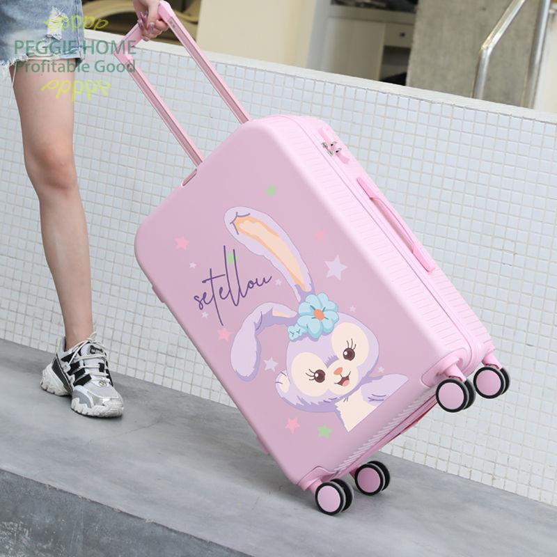 PEGGIEHOMEHành lý phiên bản Hàn Quốc của trường hợp xe đẩy in lưới màu đỏ vali học sinh kéo mật khẩu có giá trị lớn sức
