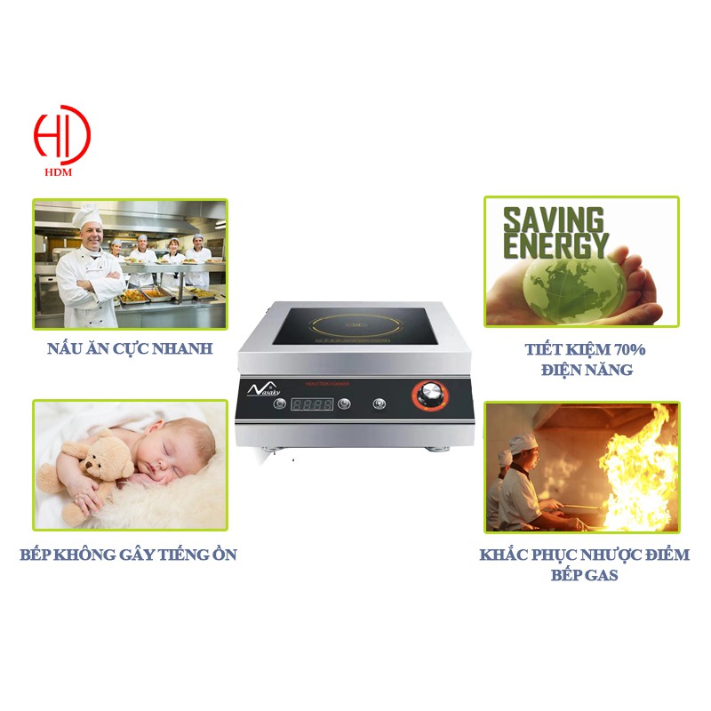 BẾP TỪ CÔNG NGHIỆP MẶT PHẲNG 5KW VS-5001