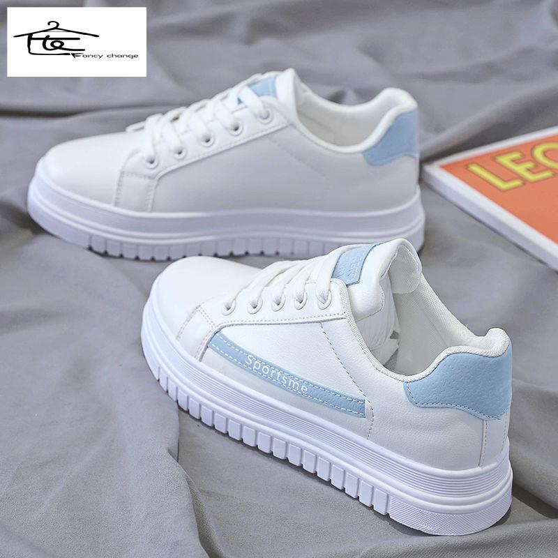 Giày Thể Thao Da Đế Bằng Phong Cách Harajuku Hàn Quốc Thời Trang Mùa Xuân Cho Nữ 2022