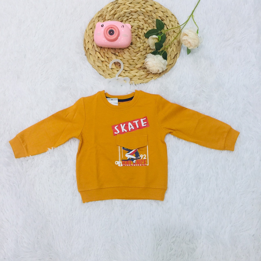 Áo thun dài tay thu đông vải cotton chất dày dặn cho bé trai Dokma sale size 2-6Y DA792 Lamiha