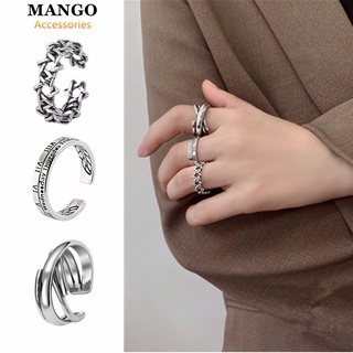 Set 3 nhẫn hở bằng bạc phong cách retro thời trang R61