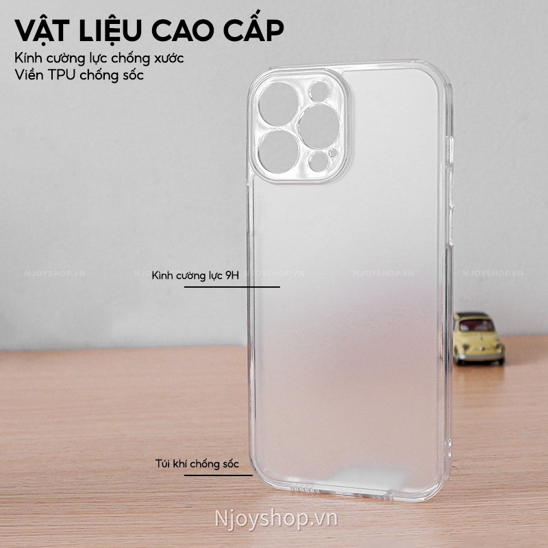 Ốp Nhám Viền Dẻo Chống Bám Vân Tay Chính Hãng X&M Lưng Kính Cường Lực Cao Cấp Njoyshop