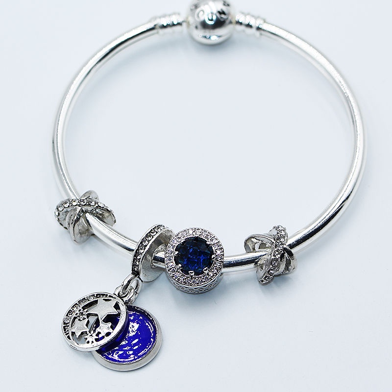 Phụ kiện trang sức Hermes Diy Câu chuyện cổ tích đầy sao mới của Pan's Star Blue Heart of the Ocean