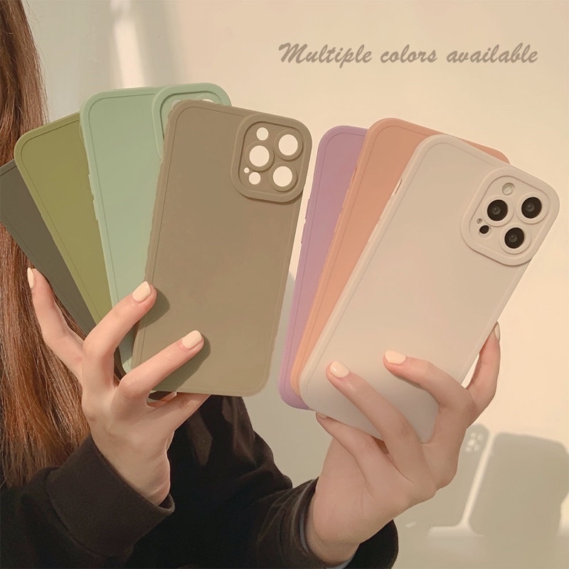 (SIÊU RẺ) Ốp lưng iphone trơn tím cam pastel dày dặn 7plus/8/8plus/x/xr/xs/11/12/13/pro/max/plus/promax