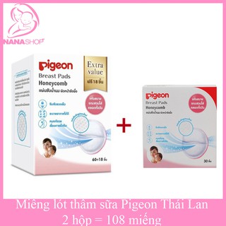 Com bo 2 hộp 108 miếng lót thấm sữa Pigeon Thái Lan ( Cam kết hàng chính hãng )
