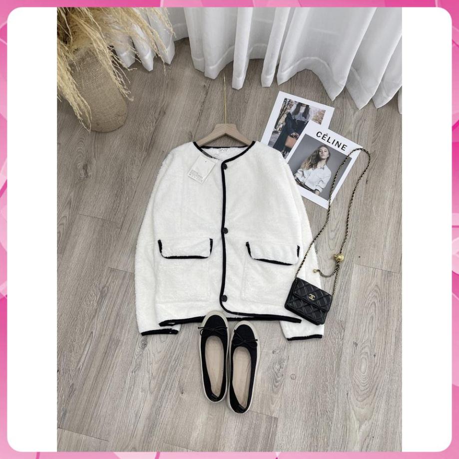 Áo khoác lông chạy viền túi hộp, chất lông cừu 2 mặt siêu dày đẹp mềm mại, lên dáng cực xinh (A01) CAO CẤP