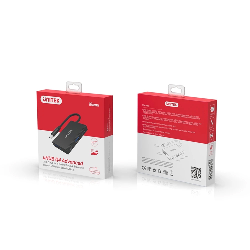 CÁP TYPE-C -&gt; 2 USB 3.0 + 2 TYPE-C UNITEK H1302A