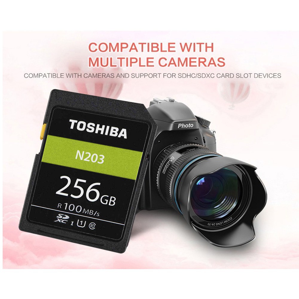 Thẻ Nhớ SD Toshiba SDHC 256G UHS 16GB 32GB 64GB 128GB SDHC U1 Dành Cho Máy Ảnh Kỹ Thuật Số SLR