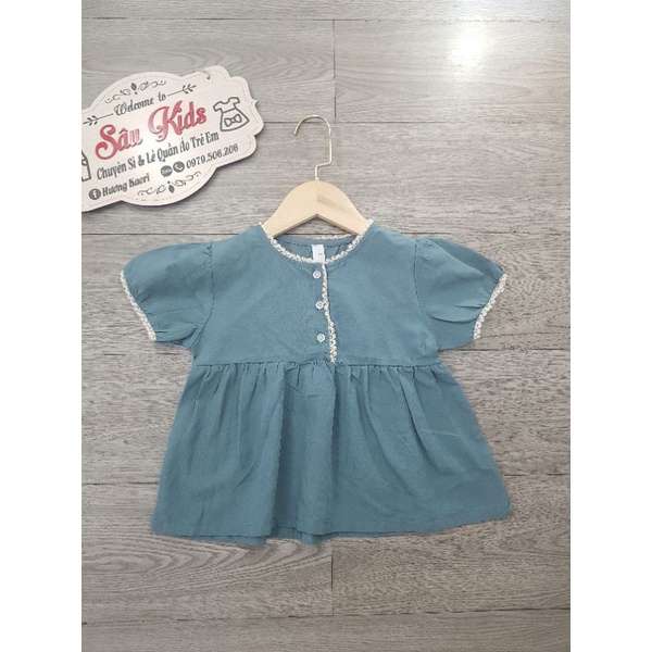 Áo sơ mi kiểu dáng babydoll cho bé gái