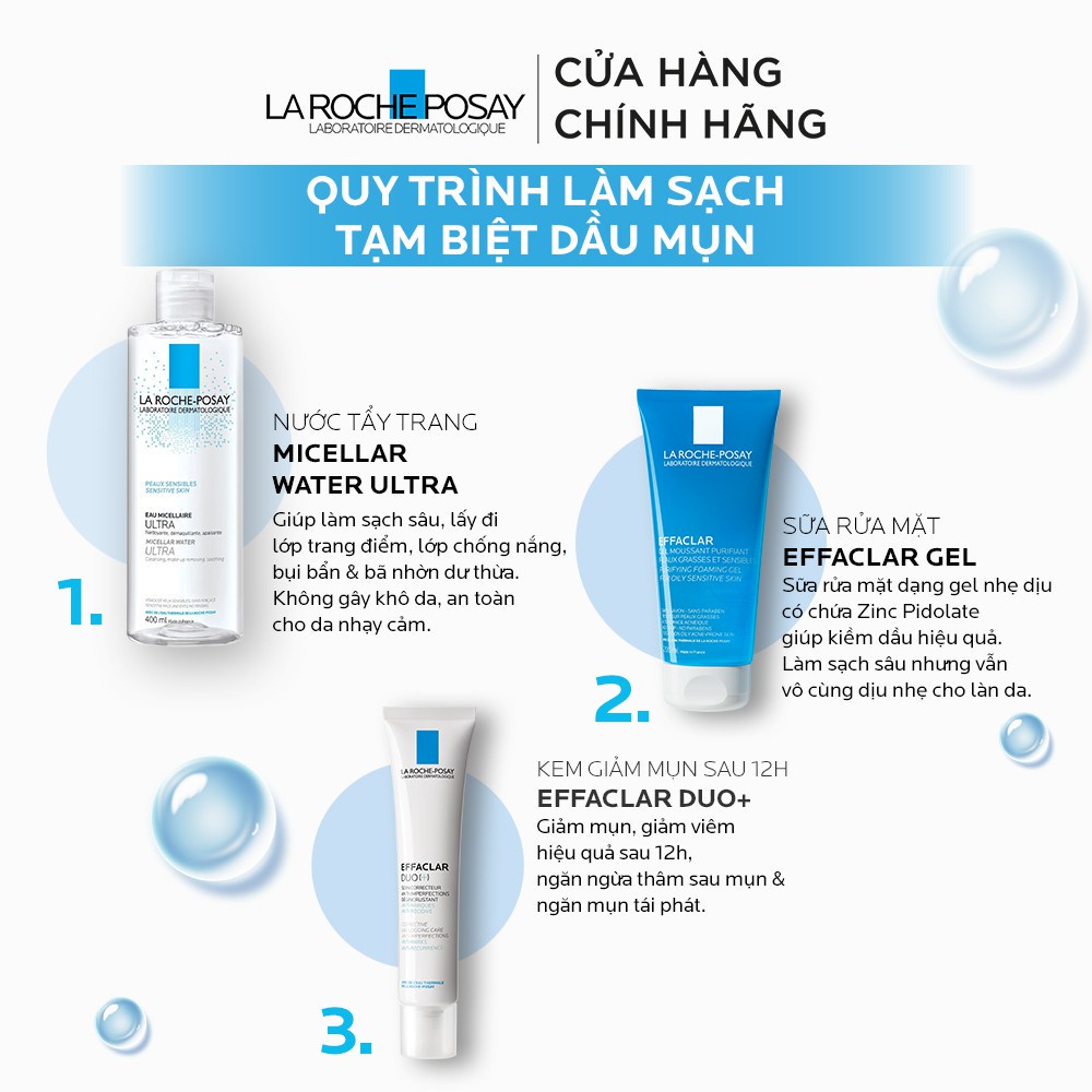 Nước làm sạch sâu và tẩy trang cho da nhạy cảm Micellar Water Ultra Sensitive Skin La Roche-Posay 400ml