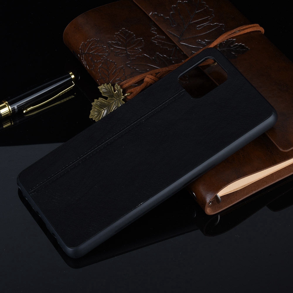 Ốp điện thoại da PU viền dẻo màu da bò mỏng nhẹ thời trang cho SAMSUNG GALAXY NOTE 10 LITE