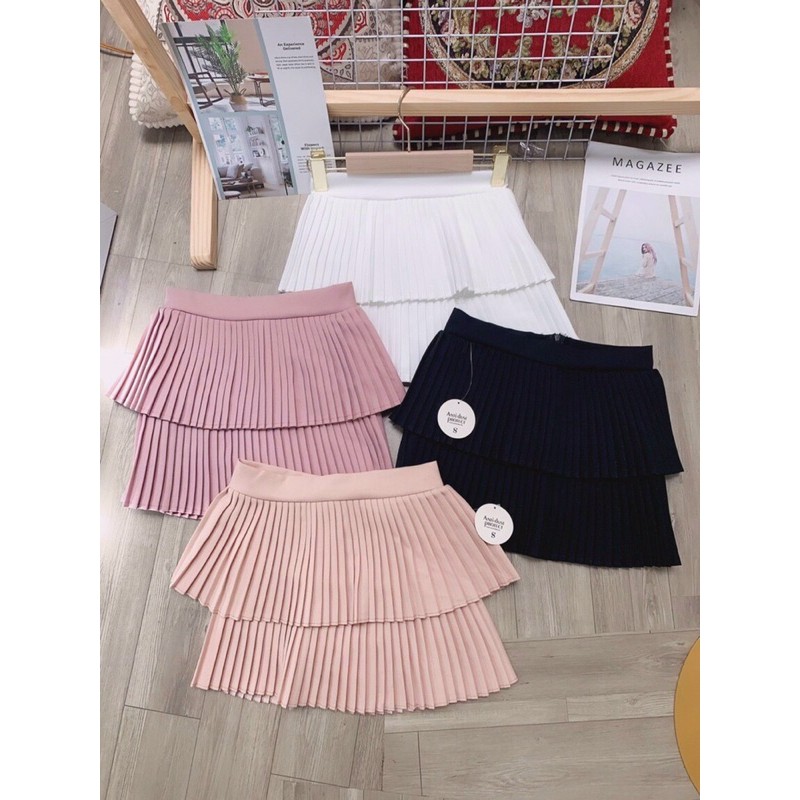 [Mã FASHIONT4WA2 giảm 10K đơn 50K] Chân váy xếp ly 2 tầng