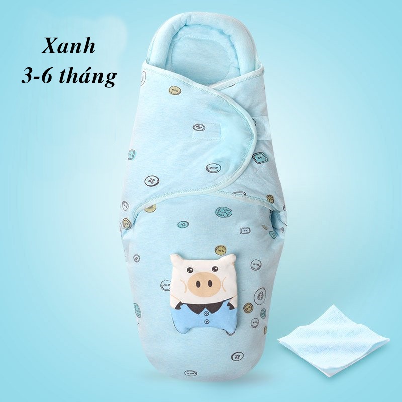 Ủ Kén Chống Giật Mình Cho Bé Vải Cotton Hàng Cao Cấp Chất Đẹp