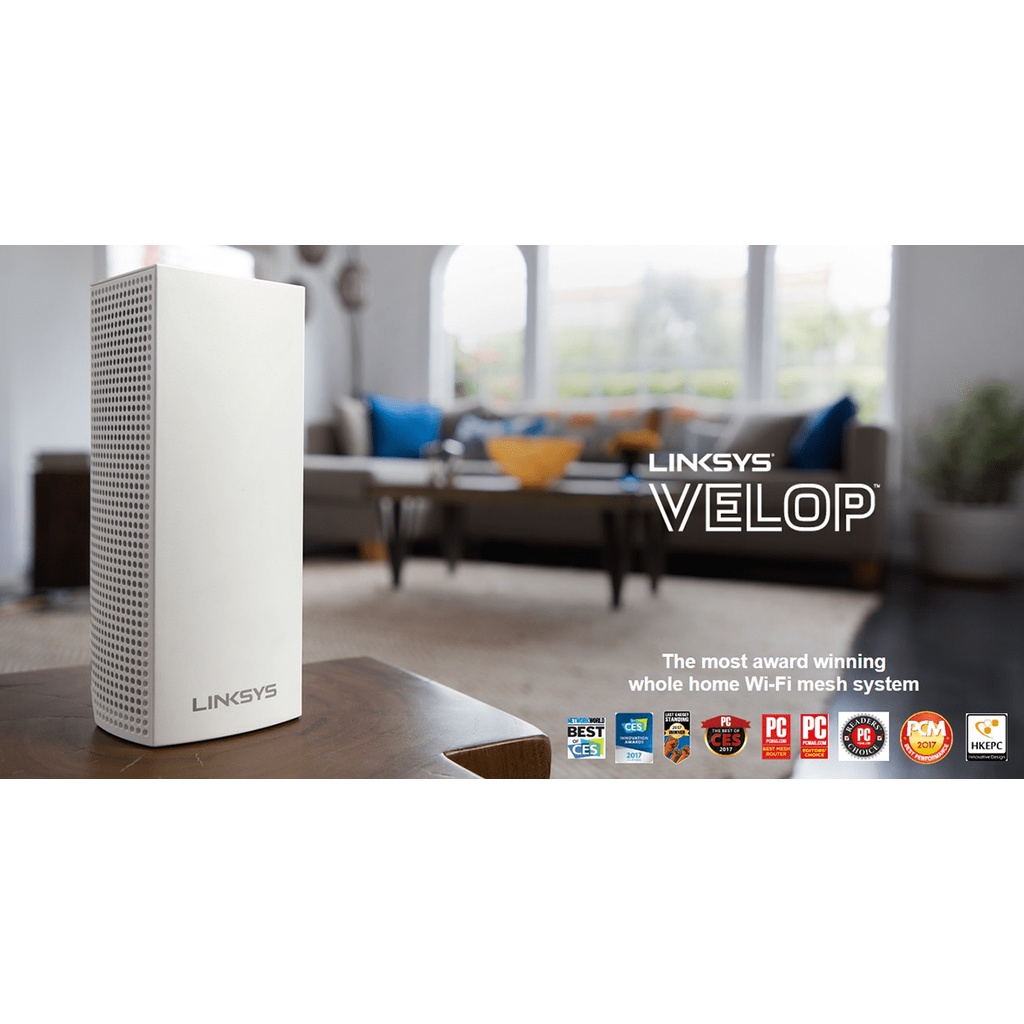 Bộ phát wifi Linksys Velop WHW0301 – WHW0303 - Router mesh wifi 6 chuẩn AC2200 - 3 băng tần