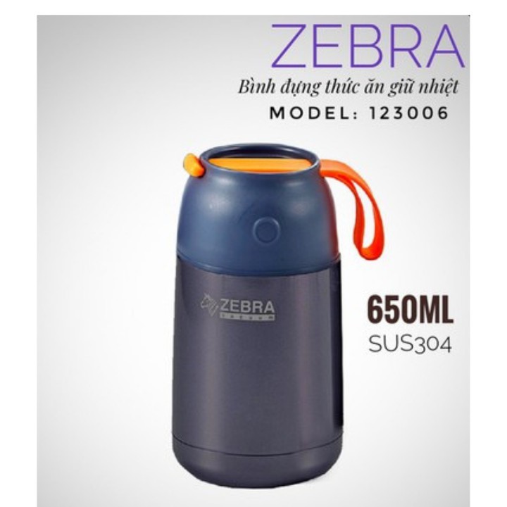 (CHÍNH HÃNG THÁI LAN) BÌNH Ủ CHÁO THÁI ZEBRA 650ML 123006