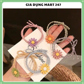Dây buộc tóc 👄 dây buộc tóc đính nơ hoa cúc👄dây buộc tóc xinh xắn