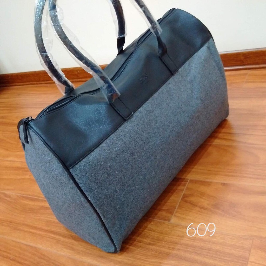 Túi du lịch Hugo Boss Mens Grey Weekend Holdall Duffel Sports - Hàng Chính hãng