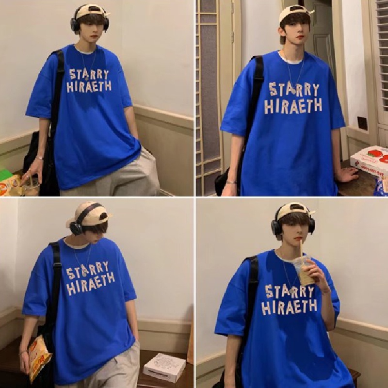 Áo Thun Nam Dáng Rộng In Chữ Phong Cách Nhật Bản Thời Trang Mùa Hè Cỡ M-8XL