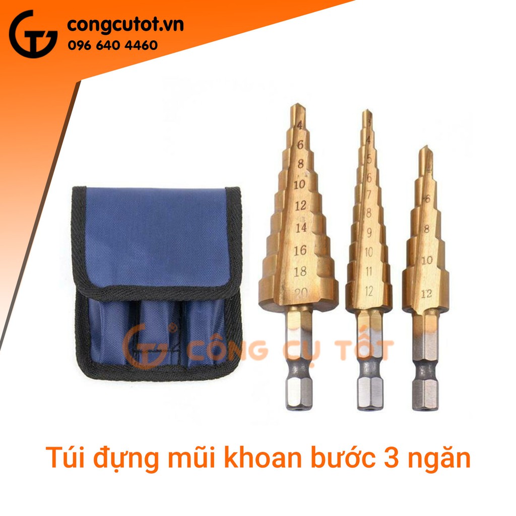 Túi đựng mũi khoan đeo hông 3 ngăn tiện dụng