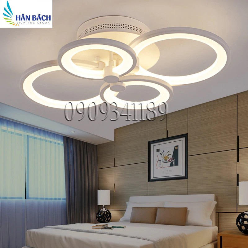 Đèn Mâm LED Ốp Trần Hiện Đại Trang Trí Phòng Khách Led 3 Chế Độ Màu