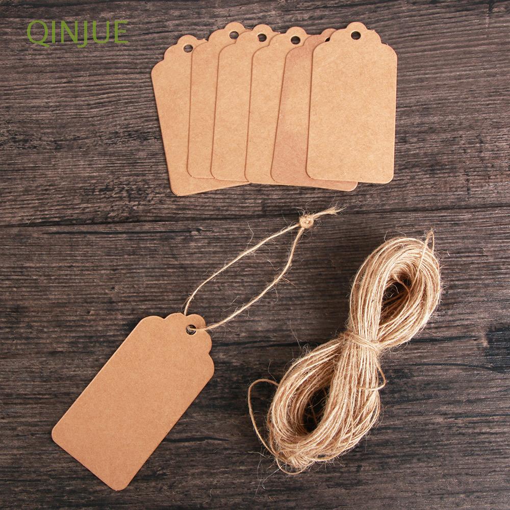 Bộ 100 tấm thẻ treo bằng giấy cứng dài và dây treo 20m