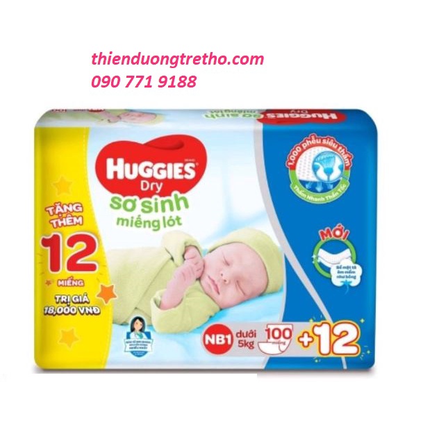 Miếng lót sơ sinh Huggies NB1-100 miếng
