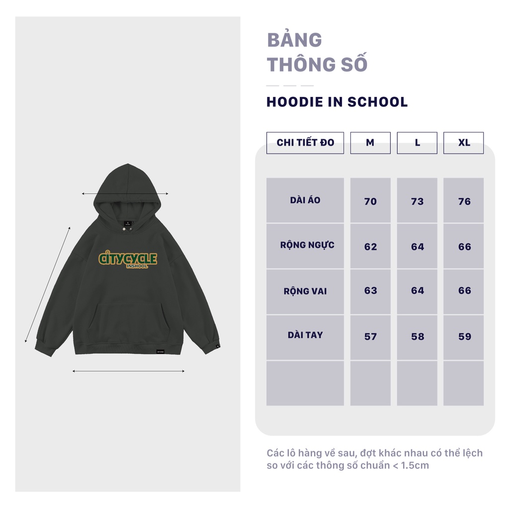 Áo hoodie unisex In School City Cycle - áo nỉ hoodie unisex form rộng in hình Local Brand