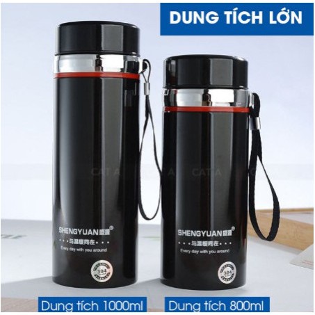 Bình giữ nhiệt inox 304 không gỉ 800ml - 100ml Shengyuan - Giữ nhiệt hiệu quả, dễ dàng sử dụng