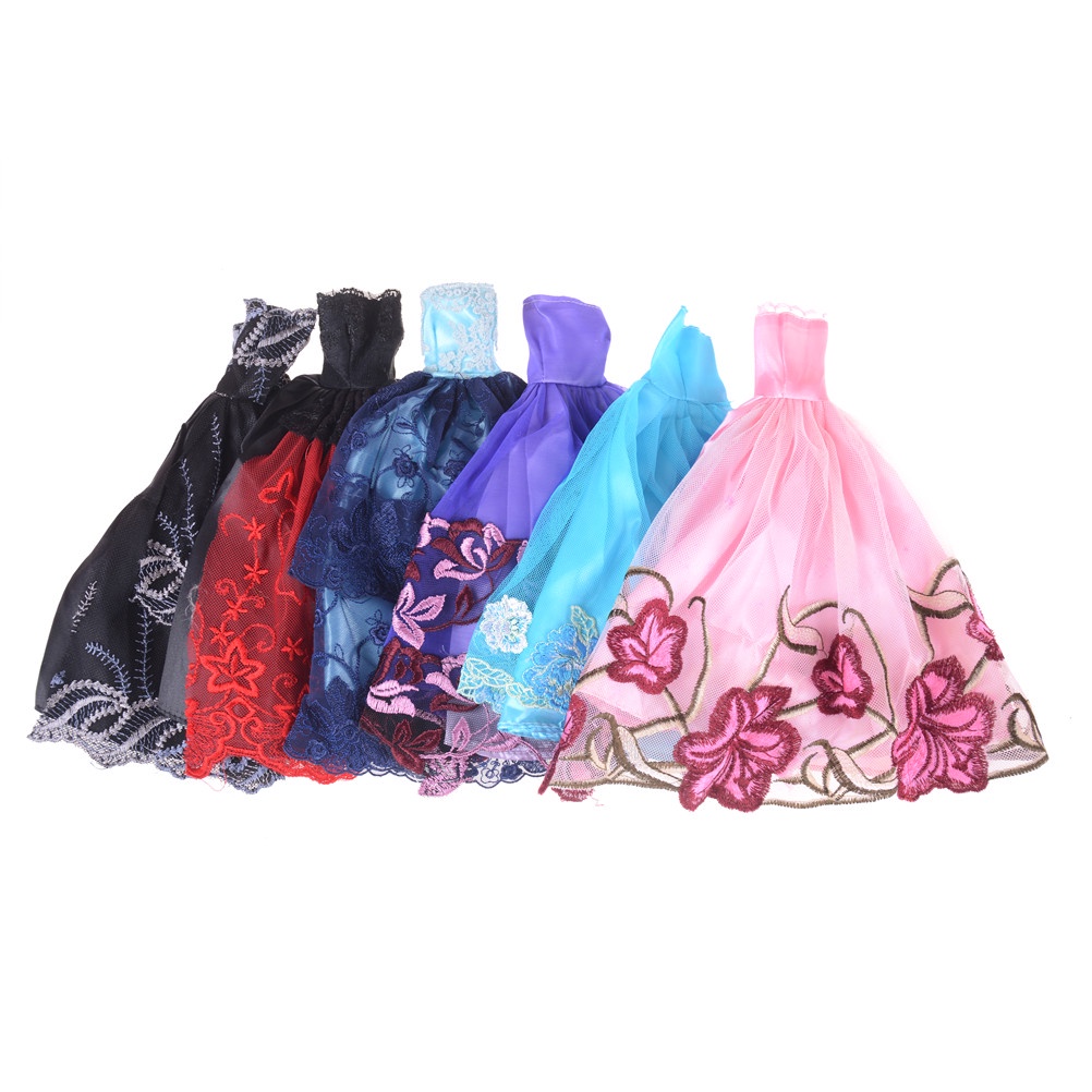 Bộ 5 Đầm Công Chúa Cho Búp Bê barbie Đáng Yêu